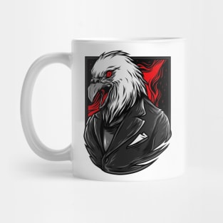 Sparrow Hawk Eagle Grey Red Mug